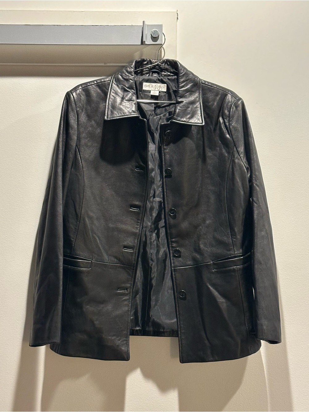 Casual Corner Women's Black Leather Jacket